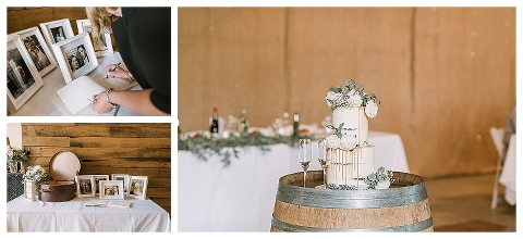 wedding cake on wine barrel 